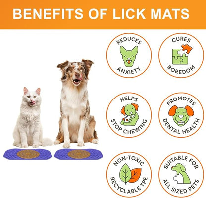 Neater Pets Neat-LIK Dog Lick Mat, Lick Mat for Dogs, Cats, Puppy, Reduces Anxiety & Boredom, Peanut Butter Slow Feeder, Interactive Treat Licking Pad, Licking Mats for Small & Large Breed (Purple)