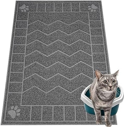 Cat Litter Box Mat, 35" x 24" Large Waterproof Litter Trapping Mat by Motsamla