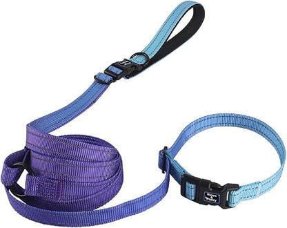 Roses&Poetry Hands Free Dog Leash for Small Dogs, All-in-One Leash & Collar 6.6-8.7ft Adjustable Waist Crossbody Leash for Dog Walking Lightweight with No Metal Clip Running Jogging