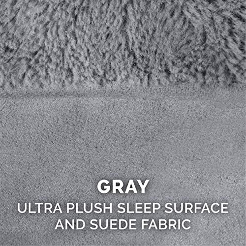Furhaven Memory Foam Dog Bed for Medium/Small Dogs w/ Removable Bolsters & Washable Cover, For Dogs Up to 35 lbs - Plush & Suede Sofa - Gray, Medium - Image 6