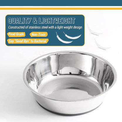 PEGGY11 Lightweight Stainless Steel Cat Bowls - 1.8 Cup, Single Pack