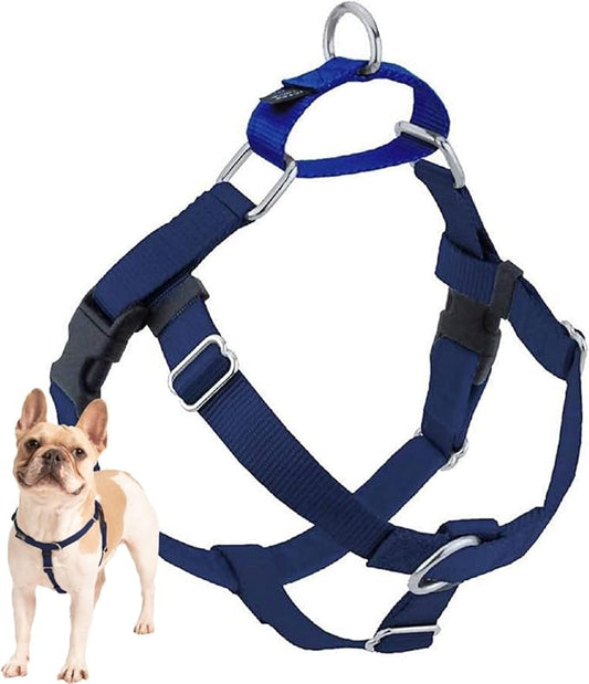 2 Hounds Design Freedom No Pull Dog Harness, Adjustable Harness, Easy Walking & Comfortable Control, Fits Small, Medium & Large Dogs, Solid Colors, Made in USA, 1" LG, Navy