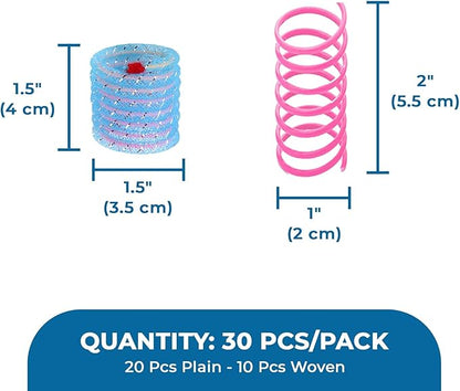 SunGrow Cat Coil Springs, Feline Entertainment for Indoor Kitten, Plastic and Woven Colorful Wire Tube, Pet Interactive Spiral, Activity Tool, Cat’s Supplies & Accessories, 30 Pcs per Pack 