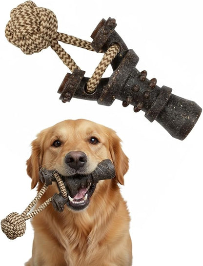 Rugged Rope Dog Tug Toy - Tough Dog Toys for Aggressive Chewers, Dog Chew Toy Promotes Dental Care and Reduces Boredom