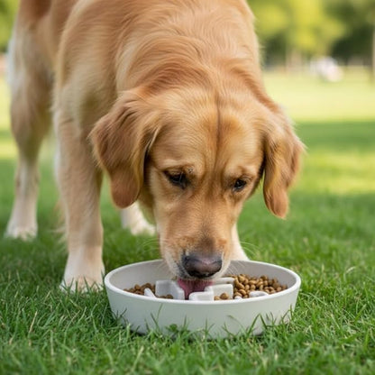 Sustainable Dog Slow Feeder Bowl – 27.7 OZ (820 ML) | Eco-Friendly Material, Dishwasher Safe | Suitable for Dry and Wet Food | Durable and Easy to Clean | Off White