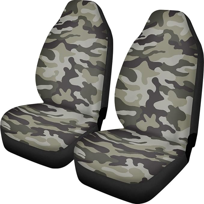 Green Camo Print Car Seat Cover Front Seats for Men,Universal Fit for Most Cars,SUVs,Sedan,Truck or Van,Easy to Install