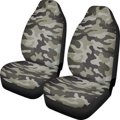 Green Camo Print Car Seat Cover Front Seats for Men,Universal Fit for Most Cars,SUVs,Sedan,Truck or Van,Easy to Install