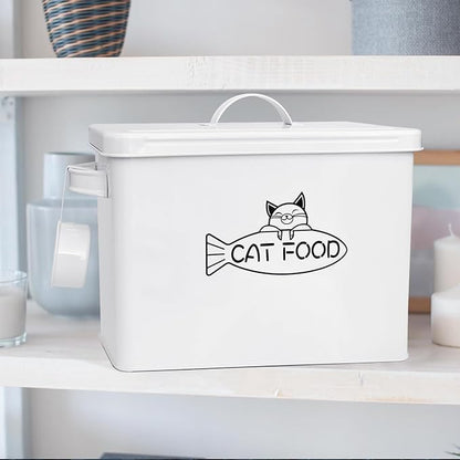 Vumdua Large Dog and Cat Food Storage Container, Farmhouse Pet Food Storage Containers with Lid and Dry Food Scoop, Durable Airtight Cat Container 12-13 lbs Capacity, Great Gift for Pet Owners