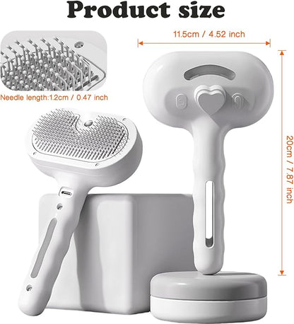 Upgraded Rechargeable Silicone pet Hair Removal Tool, 3-in-1 Automatic Cleaning steam Brush, Suitable for Grooming, Hair Removal, and Massage, Suitable for Cats and Dogs.