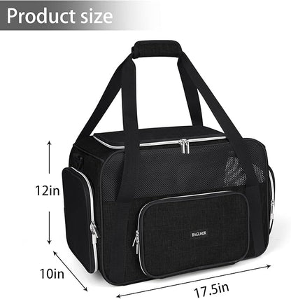 BAGLHER Pet Travel Carrier, Cat Carriers Dog Carrier for Small Medium Cats Dogs Puppies, Airline Approved Small Dog Carrier Soft Sided, Collapsible Puppy Carrier. Black