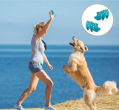 WishLotus Natural Latex Dog Squeak Toy, 2pcs Pig-Shaped Mini Dog Pig Toy for Small Dogs to Relieve Stress, Reduce Boredom and Teeth Cleaning (2pc)