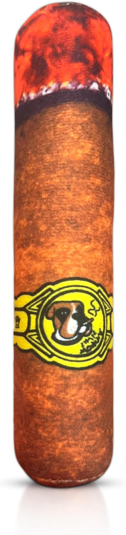 Vaulted Skulls & Co Dog Cigar Toy Small | Cigar Chew Toy Dogs | Dog Cigar Toy w/Squeaker | Pet Cigar Chew Toy | Small/Medium Breed | 7"