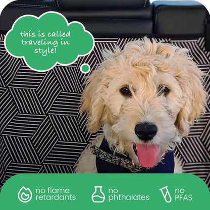 Molly Mutt 3-in-1 Back Seat Cover for Dogs, 100% Cotton Canvas Back Seat Hammock with Headrest Straps, Belt Slots, & Anchors, Non-Skid Cargo Area Cover, Machine Washable, No Harmful Chemicals, 56"x56"