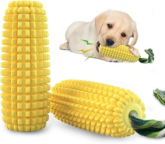 Dog Chew Toys, Dog Toys for Aggressive Chewers Small Medium Large Breed, Interactive Corn Toys Puppy Toothbrush, Tough Teething Toy for Small Medium Large Breed (Yellow)