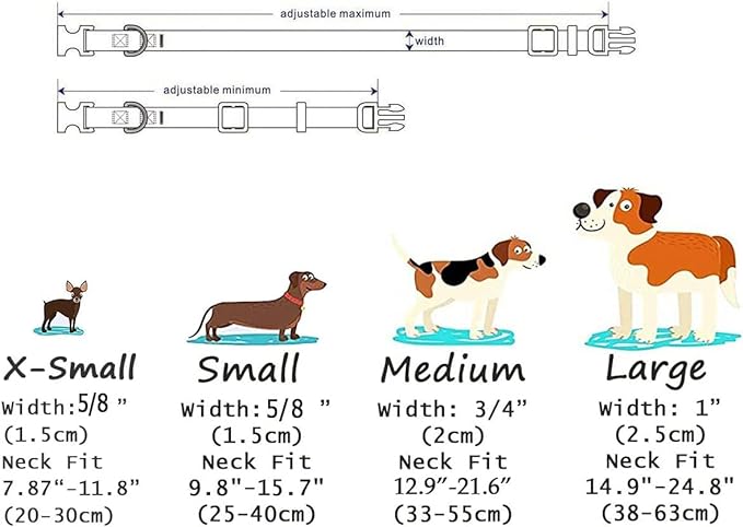 Dog Collar with Bohemia Floral Tribal Geometric Patterns - Soft Ethnic Style Collar Adjustable for Small Medium Large Dogs(Strawberry,XS)