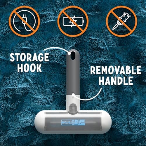 Triton Pet Hair Removal Tool w/Fur Trapping Compartment, Gray/White - Image 7