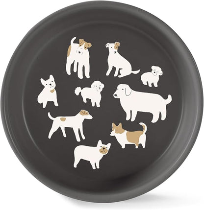 Fringe Studio DOGGOS Medium Stoneware Pet Bowl, PetShop Collection (479008)