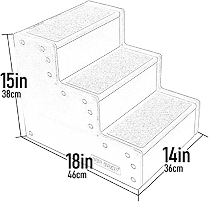 Pet Gear Pet Step III & IV Pet Stairs for Small Dogs and Cats up to 50 pounds, Lightweight, No Tools Required, 13 Colors to Choose from, Mist Trellis Soft Step, 3 Steps