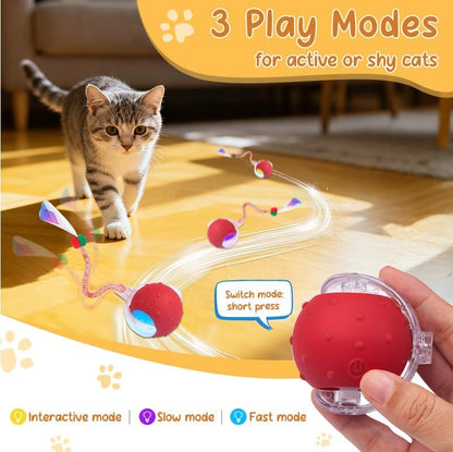 Interactive Cat Ball Toy, Motion Activated Electric Rechargeable Cat Toy - Image 4
