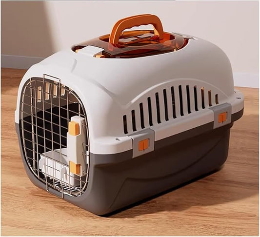 Dog Crate Cat Air Box Bag Portable Cage Dog Shipping Car(Black)
