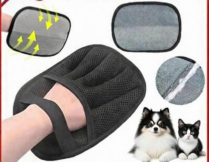 2PCS Pet Hair Removal Gloves – Upgraded Five-Finger Grooming Mitt for Dogs & Cats, Reusable Electrostatic Pet Hair Remover for Furniture, Carpet, Clothes & Car Seats