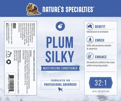 Nature's Specialties Plum Silky Dog Conditioner Concentrate for Pets, Natural Choice for Professional Groomers, Keratin and Silk Proteins, Made in USA, 16 oz - Image 2