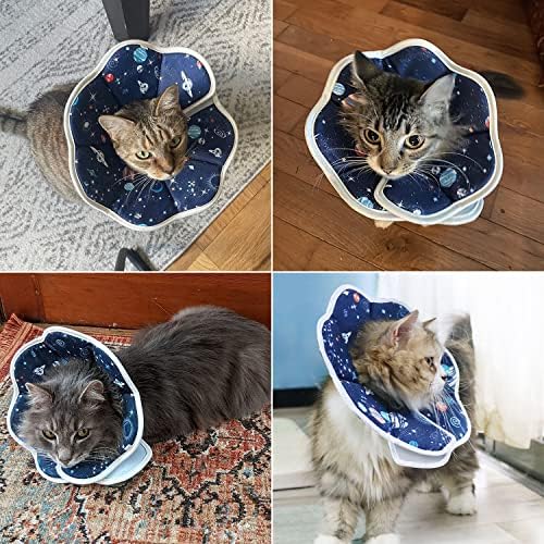 Soft Cat Cone, Adjustable Recovery Collar After Surgery to Prevent Licking Wound, Protective Cat Neck Cone, Comfortable Pet Elizabethan Collar for Cats Kittens and Puppies (L) - Image 4