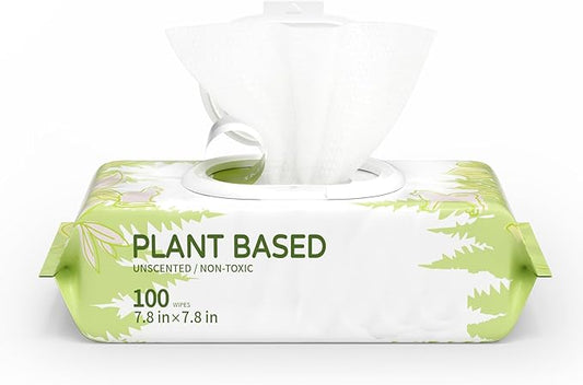 100 Unscented Pet Wipes for Paws & Butt Plant Based Hypoallergenic Pets Cleansing & Deodorizing Anal Gland Hygienic Puppy Wipes for Dogs Face & Body Cat Wipes Cleaning Fur Doggie Wipes