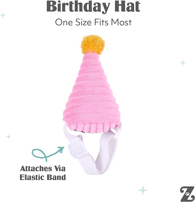ZippyPaws Birthday Box - Dog Squeaky Toys to Keep Them Busy, Funny Food Plush for Small, Medium, & Large Dogs, Cute Stuffed Puppy Toy & Hat, Pet Products, Gift for Dogs of All Breeds - 3-Pack, Pink