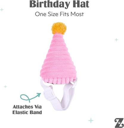 ZippyPaws Birthday Box - Dog Squeaky Toys to Keep Them Busy, Funny Food Plush for Small, Medium, & Large Dogs, Cute Stuffed Puppy Toy & Hat, Pet Products, Gift for Dogs of All Breeds - 3-Pack, Pink