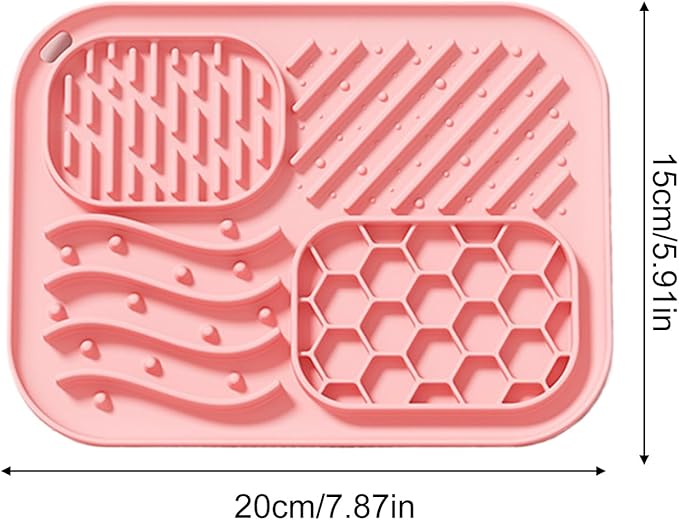 Silicone Licking Mat, Non-Slip Puzzle Feeder Tray, Medium Size Pet Enrichment Treat Feeding, Food Puzzle Suction Base Detail, Dog Cat Feeding Category Accessory, Interactive Lick Pad