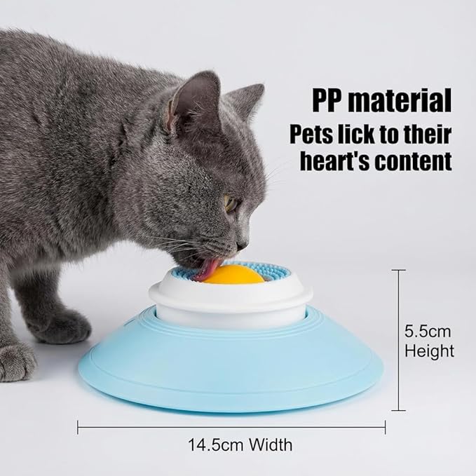 Dog Cat Lick Sphere Slow Feeder for Liquid Food & Peanut Butter,Interactive Licksphere for Dogs Anxiety Relief,Non-Slip Licking Bowl Enrichment Toys to Healthy Diet Food Container for Dog Cats(Yellow)