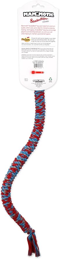 Mammoth Pet Products 26-Inch Snakebiter Rope Tug, Small, Assorted,MultiColored,53060F