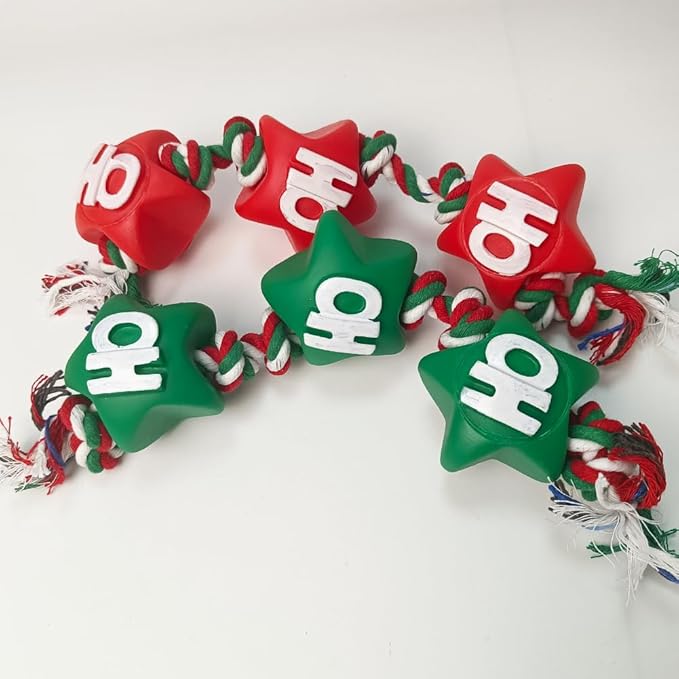 Christmas Dog Toys Rope Set – Festive Star Design Dog Toy for Puppies, Durable Rope Toys for Dogs, Perfect Dog