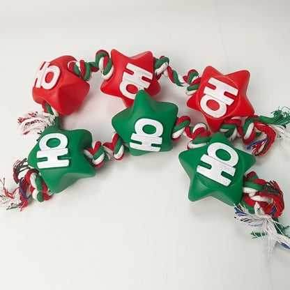 Christmas Dog Toys Rope Set – Festive Star Design Dog Toy for Puppies, Durable Rope Toys for Dogs, Perfect Dog
