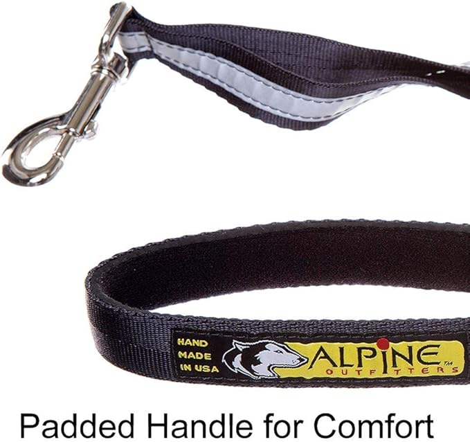 Alpine Outfitters Urban Trail Double Duty Leash with Padded Handle, Traffic Handle and 3M Scotchlite Reflective Bands - Go Hand-Held or Hands-Free!