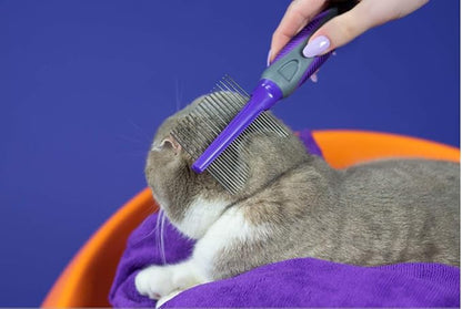 Pet Combs by Hertzko – Small & Large Comb - Double-sided - Both Small & Large Areas - Removes Tangles, Knots, Loose Fur and Dirt - Ideal for Everyday Use for Dogs and Cats with Short or Long Hair