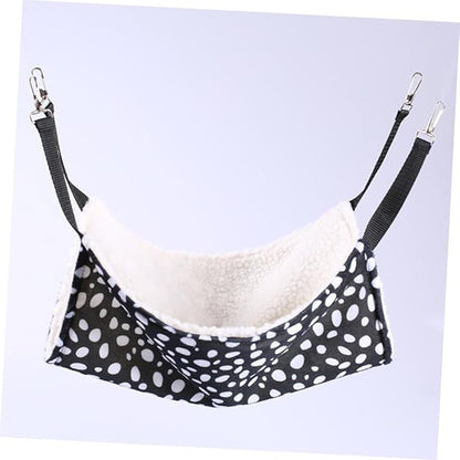 COHEALI Double-Sided Hanging Cat Hammock Breathable Pet Bed 27x27cm Compact Black and White Dots Suitable for Indoor Cats Winter Warm Den