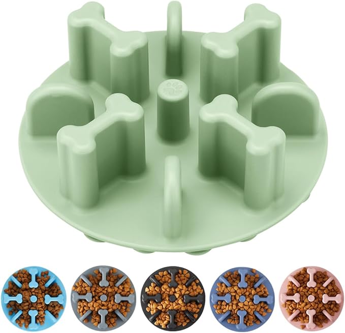 Soft Silicone Anti-Choking Puzzle Dog Bowl Insert - Anti-Slip Slow Down Eating Feeder for Regular Elevated Dog Bowls
