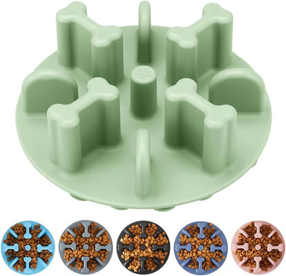 Soft Silicone Anti-Choking Puzzle Dog Bowl Insert - Anti-Slip Slow Down Eating Feeder for Regular Elevated Dog Bowls