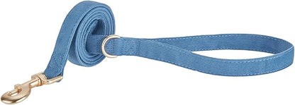 Soft Corduroy Fibric Dog Leash, 5 Feet Length Lead with Heavy Duty Rotating Hook, for Medium Large Dogs.(M,Blue)
