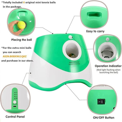 SOCO Automatic Ball Launcher for Dogs, USB Rechargeable with 3 Distances (10/20/30 ft), Safety LED Indicator, Include 15 Tennis Balls, Indoor/Outdoor Fetch Toy for Small/Medium Dogs