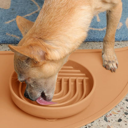 Slow Feeder Dog Bowl - Silicone Dog Bowl, Small, 6" x 1.25" - Terracotta - Image 2