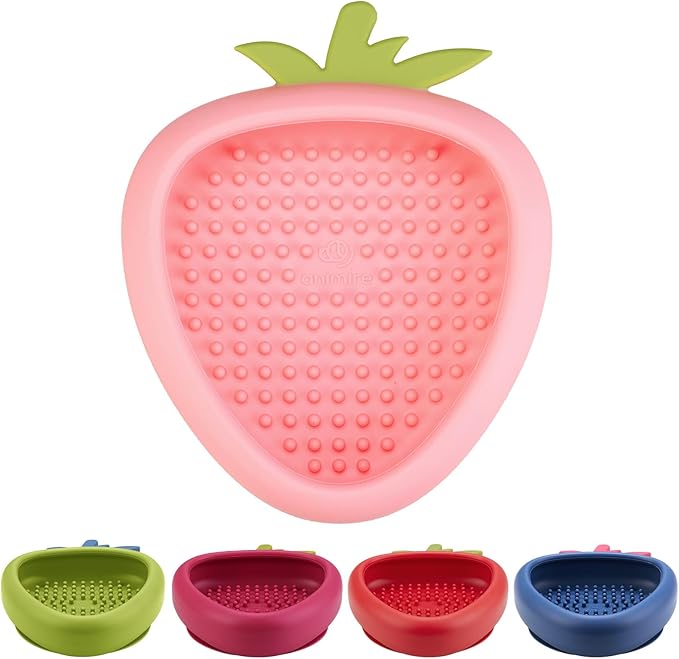 Freeze Dog Lick Bowl, Animire Non-Slip Slow Feeder Lick Mat for Dogs, Silicone Dog Enrichment Bowl for Distraction Anxiety Relief Boredom, BPA Free, Dishwasher Safe(Pink,L)