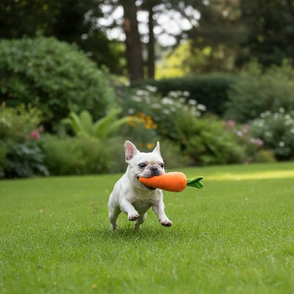 Crinkle Dog Toy for Small, Medium, and Large Breeds, Cute Carrot with Soft Squeaker, Carrot Shape Pet Plush Toy with Sound, Bite-Resistant Soft Comfortable Dog Toys