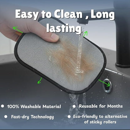 2-Pack Reusable Pet Hair Remover Gloves for Laundry, Furniture & Clothes, Best Dog & Cat Grooming Glove, Removes Fur from Couch, Car & Carpet