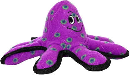 TUFFY - World's Tuffest Soft Dog Toy - Ocean- Squeakers - Multiple Layers. Made Durable, Strong & Tough. Interactive Play (Tug, Toss & Fetch). Machine Washable & Floats. (Octopus, Small 2 Pack)