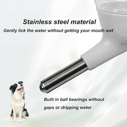 No-Drip Water Bottle/Feeder for Hamsters/Guinea Pigs/Ferrets/Rabbits/Cats and Dogs, Small Animals and Small Pets - for Use in Cages, Crates or Suspension Mounts.13.5 oz. Nozzle 10 mm, Grey