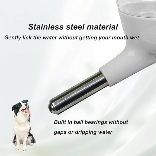 No-Drip Water Bottle/Feeder for Hamsters/Guinea Pigs/Ferrets/Rabbits/Cats and Dogs, Small Animals and Small Pets - for Use in Cages, Crates or Suspension Mounts.13.5 oz. Nozzle 10 mm, Grey