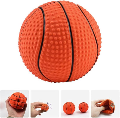 Dog Basketball Toy: Squeaky Dog Toy Puppy Teething Toys Cat Toy Latex Dog Sound Ball Soft Animal Toys